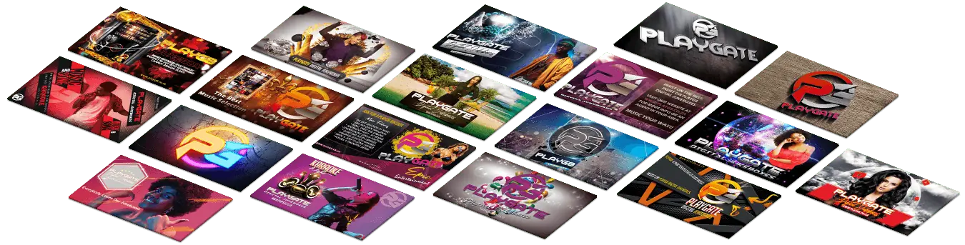 Example of static image advertisements on a PlayGate Digital Jukebox screen